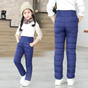 Boys' and Girls' Winter Pants, Cotton-Padded, Warm.