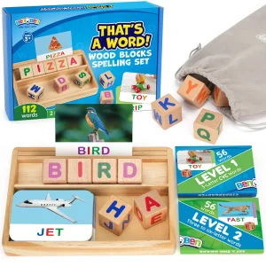 Spelling Games with Flash Cards, Word Educational Learning Toys Gift.