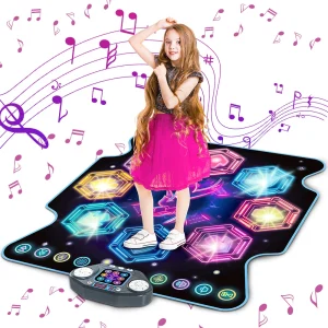 VATOS Dance Mat for Kids 27 Levels 8 LED Keys Bluetooth 5 Game  Ages 3+ Years